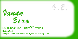 vanda biro business card